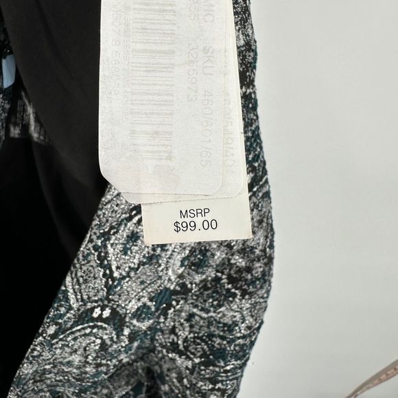 Antonio Melani Skirt 8 Metallic Blue and Silver Jacquard Pencil Betta New $99 - Picture 8 of 8